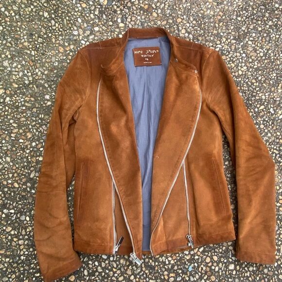 Vintage distressed Marc Jacques Burton hand made suede Moto jacket leather suede - Picture 1 of 8